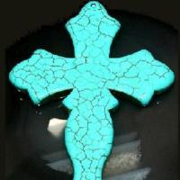 Cx 3153c croix chretienne crucifix 60x78mm blue turquoise pendant achat vente
