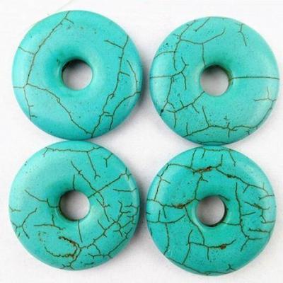 Don 005a donut turquoise woolite 17gr diam 40x7mm vente perles pendentif ethnique 1
