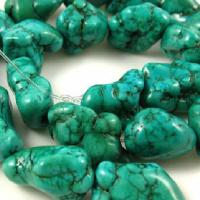 Ptq 034a 1 perle turquoise naturelle bleue 12x15 achat vente loisirs creatifs
