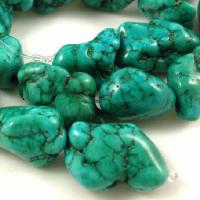Ptq 034b 1 perle turquoise naturelle bleue 12x15 achat vente loisirs creatifs 1