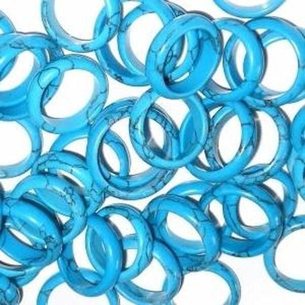 Tqa 039a bague anneau turquoise pierre reconstituee achat vente 1