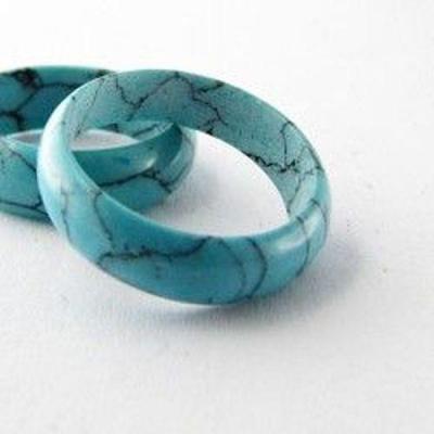 Tqa 039a bague anneau turquoise pierre reconstituee achat vente