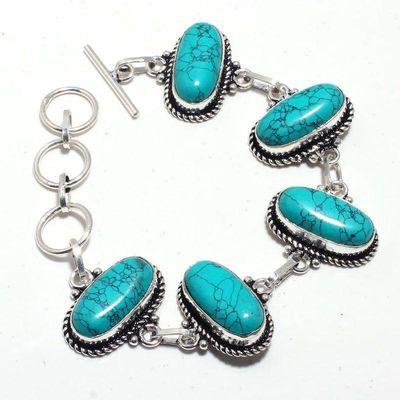 Tqa 380d bracelet 24gr 10x20mm turquoise achat vente bijou pierre naturelle argent 925 1