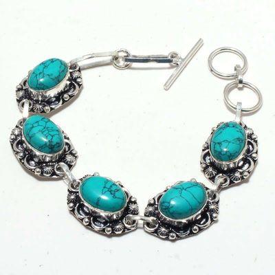 Tqa 381a bracelet 24gr 10x15mm turquoise achat vente bijou pierre naturelle argent 925 1
