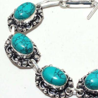 Tqa 381c bracelet 24gr 10x15mm turquoise achat vente bijou pierre naturelle argent 925 1