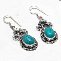 Tqa 382c collier boucles oreilles 41gr 10x15mm turquoise achat vente bijou argent 925 1