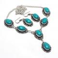 Tqa 384a collier boucles oreilles 39gr 10x15mm turquoise achat vente bijou argent 925 1