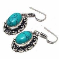 Tqa 384c collier boucles oreilles 39gr 10x15mm turquoise achat vente bijou argent 925 1