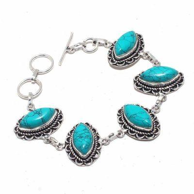 Tqa 391d bracelet 25gr 10x20mm turquoise achat vente bijou pierre naturelle argent 925 1