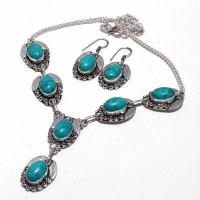 Tqa 394d collier boucles oreilles 33gr 10x15mm turquoise achat vente bijou argent 925 1