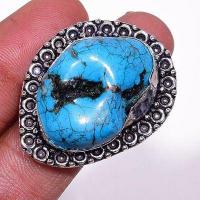 Tqa 395a bague chevaliere t60 12gr 30x20mm turquoise achat vente pierre naturelle argent 925 1