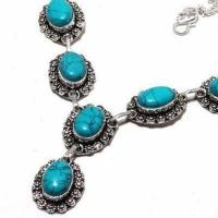 Tqa 411b collier parure sautoir 32gr 10x15mm turquoise achat vente bijou argent 925 1