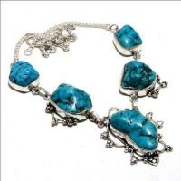 Tqa 417a collier parure sautoir 36gr 20x15mm turquoise achat vente bijou argent 925 1