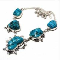 Tqa 417d collier parure sautoir 36gr 20x15mm turquoise achat vente bijou argent 925 1