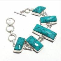 Tqa 419d bracelet 29gr turquoise howlite 15x35mm achat vente bijou ethnique argent 925 1