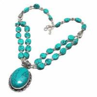 Tqa 420d collier parure sautoir 56gr pendentif 26x38mm turquoise achat vente bijou argent 925 1