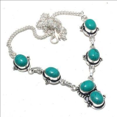Tqa 422a collier parure sautoir 20gr 10x8mm turquoise achat vente bijou argent 925 1