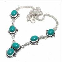 Tqa 422d collier parure sautoir 20gr 10x8mm turquoise achat vente bijou argent 925 1