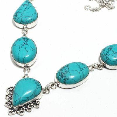 Tqa 423b collier parure sautoir 39gr pendentif 20x28mm turquoise achat vente bijou argent 925 1