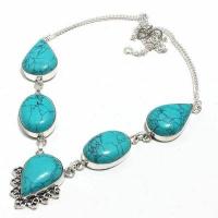 Tqa 423d collier parure sautoir 39gr pendentif 20x28mm turquoise achat vente bijou argent 925 1