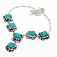 Tqa 426d collier parure sautoir 33gr 14x14mm turquoise achat vente bijou argent 925 1