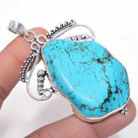 Tqa 429a pendentif pendant 32gr 35x50mm turquoise achat vente bijou argent 925 1