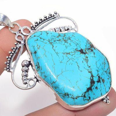 Tqa 429c pendentif pendant 32gr 35x50mm turquoise achat vente bijou argent 925 1