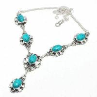 Tqa 432d collier parure sautoir 30gr 10x15mm turquoise achat vente bijou argent 925 1