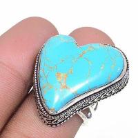 Tqa 435a bague coeur t58 14gr 25x25mm turquoise achat vente bijou pierre naturelle argent 925 1