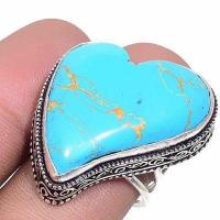 Tqa 435b bague coeur t58 14gr 25x25mm turquoise achat vente bijou pierre naturelle argent 925 1