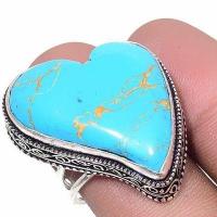 Tqa 435c bague coeur t58 14gr 25x25mm turquoise achat vente bijou pierre naturelle argent 925 1