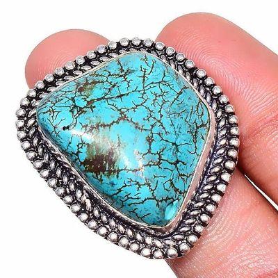 Tqa 436b bague chevaliere t60 13gr 25x30mm turquoise achat vente pierre naturelle argent 925 1