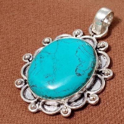 Tqa 444b pendentif pendant 11gr 20x25mm turquoise bleue achat vente bijou argent 925 1