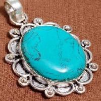 Tqa 444c pendentif pendant 11gr 20x25mm turquoise bleue achat vente bijou argent 925 1