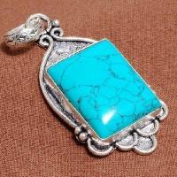 Tqa 445a pendentif pendant 14gr 22x28mm turquoise bleue achat vente bijou argent 925 1