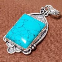 Tqa 445b pendentif pendant 14gr 22x28mm turquoise bleue achat vente bijou argent 925 1