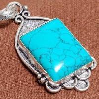 Tqa 445c pendentif pendant 14gr 22x28mm turquoise bleue achat vente bijou argent 925 1