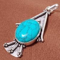 Tqa 446b pendentif pendant 15gr 22x28mm turquoise bleue achat vente bijou argent 925 1