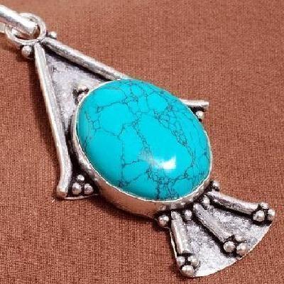 Tqa 446c pendentif pendant 15gr 22x28mm turquoise bleue achat vente bijou argent 925 1