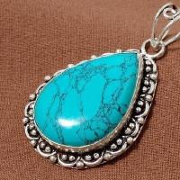 Tqa 449c pendentif pendant 12gr 22x32mm turquoise bleue achat vente bijou argent 925 1