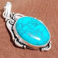 Tqa 450b pendentif pendant 15gr 22x28mm turquoise bleue achat vente bijou argent 925 1