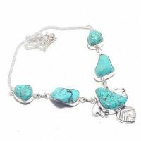 Tqa 469a collier parure sautoir 24gr 20x25mm turquoise achat vente bijou ethnique argent 925