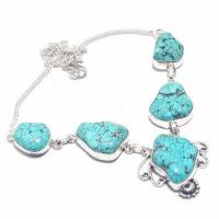 Tqa 470a collier parure sautoir 26gr 20x25mm turquoise achat vente bijou ethnique argent 925