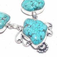 Tqa 470c collier parure sautoir 26gr 20x25mm turquoise achat vente bijou ethnique argent 925