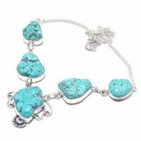 Tqa 470d collier parure sautoir 26gr 20x25mm turquoise achat vente bijou ethnique argent 925