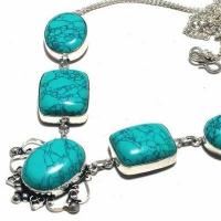 Tqa 471b collier parure sautoir 37gr 20x25mm turquoise achat vente bijou ethnique argent 925