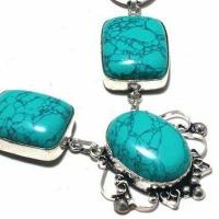 Tqa 471c collier parure sautoir 37gr 20x25mm turquoise achat vente bijou ethnique argent 925