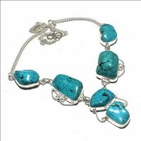 Tqa 472a collier parure sautoir 46gr 20x35mm turquoise achat vente bijou ethnique argent 925