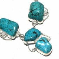 Tqa 472c collier parure sautoir 46gr 20x35mm turquoise achat vente bijou ethnique argent 925