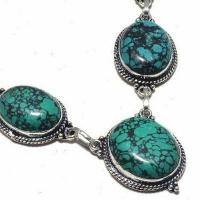 Tqa 474c collier parure sautoir 32gr 20x25mm turquoise achat vente bijou ethnique argent 925